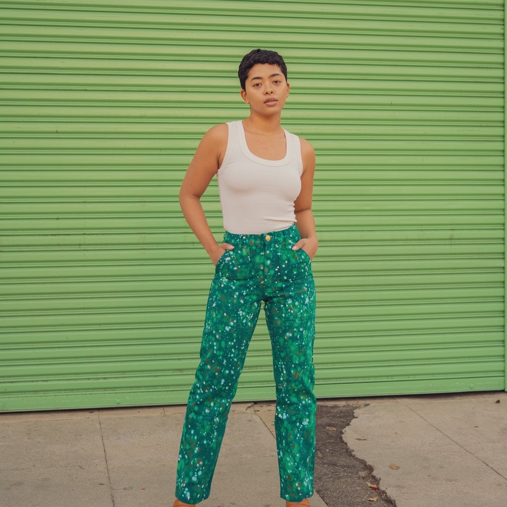 Big Bud Press Teal and White Patterned Pants